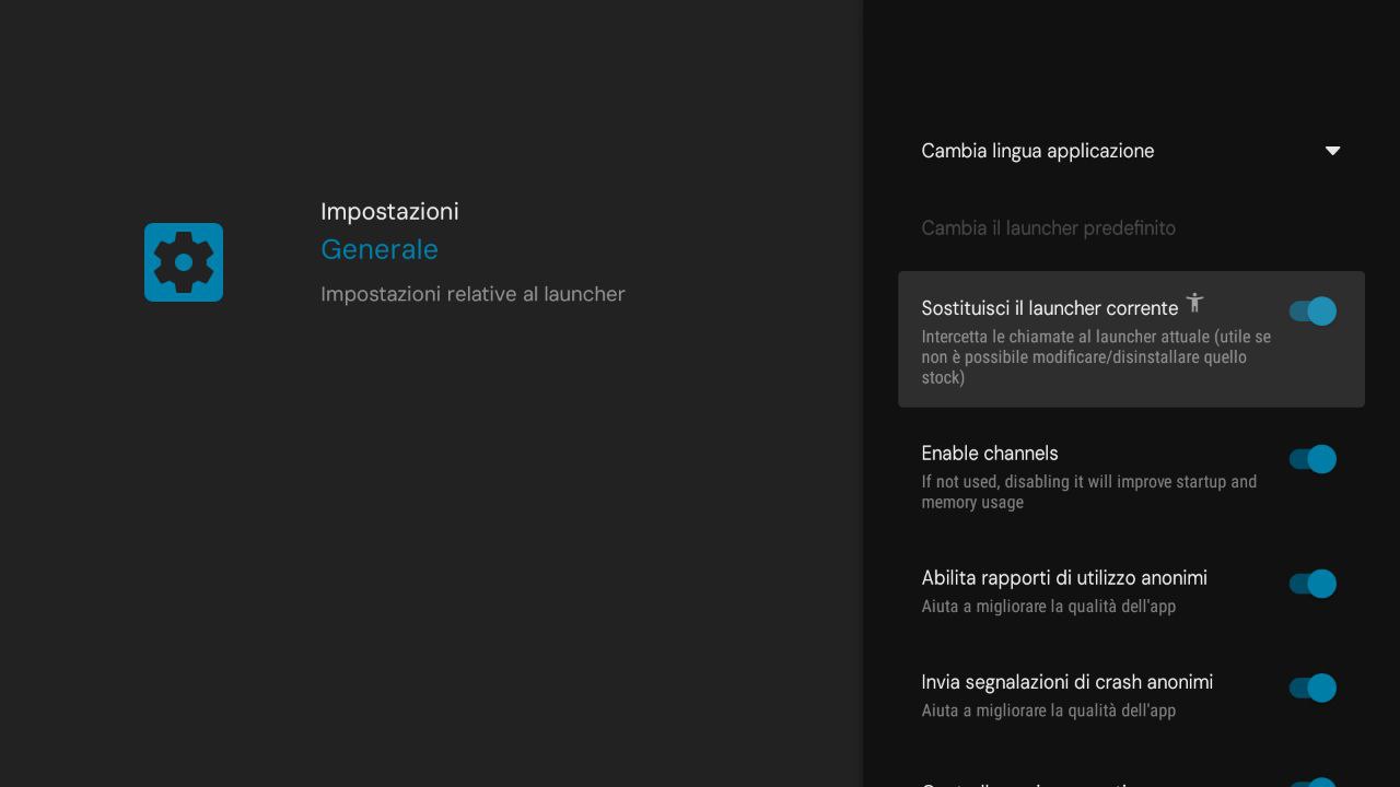 Sostituisci launcher